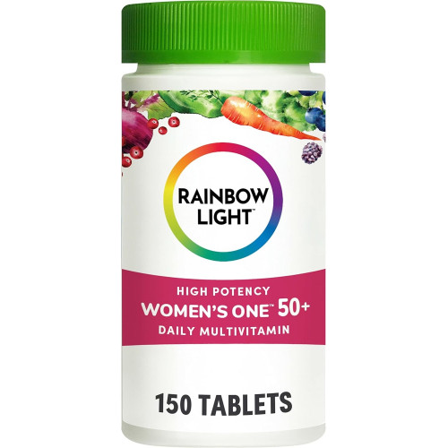 Мультивітамін Rainbow Light для жінок 50+, вітамін C, D і цинк, пробіотики, Women’s One 50+ Multivitamin Provides Effect Immunity Support, Non-GMO, Vegetarian, 150 Tablets