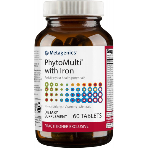 Metagenics PhytoMulti Tablets with Iron — Ежедневные мультивитамины с фитонутриентами — Мультивитамины для мужчин и женщин — PhytoMulti витаминная добавка — с железом, цинком и витаминами B6 — 60 таблеток