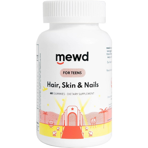 Teen and Kids Hair, Skin+Nails Daily Multivitamin Gummy Strengthener Formula - жувальні вітамінні добавки з біотином, цинком, вітамінами A, B і D3 для дівчаток і хлопчиків, 60, зроблено в США