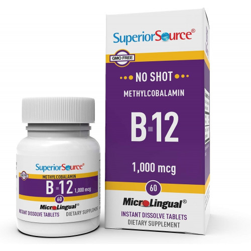 Вітамін В12 Метилкобаламін із чудовим джерелом, 1000 мкг, швидкорозчинні мікролінгвальні таблетки, 60 штук, активна форма В12, підтримує виробництво енергії, підтримує нервову систему, без ГМО