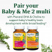 MegaFood Baby & Me 2 послеродовых витамина для кормящих мам с фолатом (натуральная форма фолиевой кислоты), холином, йодом, витамином D, листом моринги и многим другим - 60 таблеток (30 порций)