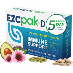 EZC Pak+D 5-Day Tapered Immune System Booster - вітамінна добавка для підтримки імунітету, ехінацея, цинк, вітамін C і вітамін D, підтримка імунної системи, імуностимулятори для дорослих