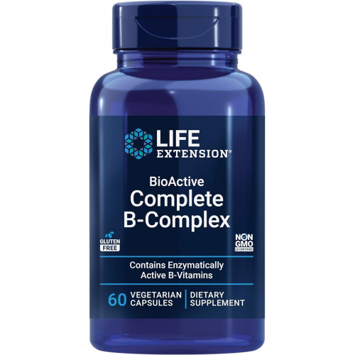 Life Extension Bioactive Complete B-Complex, підтримка серця, мозку та нервів, здорова енергія, метаболізм, Complete B-комплекс, 60 вегетаріанських капсул