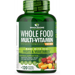 Whole Food Multivitamin для чоловіків - Натуральні мультивітаміни, мінерали, органічні екстракти - Vegan Vegetarian - 120 таблеток