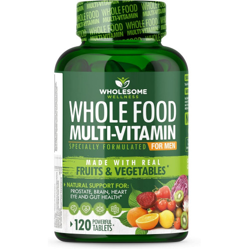 Whole Food Multivitamin для чоловіків - Натуральні мультивітаміни, мінерали, органічні екстракти - Vegan Vegetarian - 120 таблеток