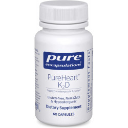 Pure Encapsulations PureHeart K2D - Добавка для здоров'я серця* - з вітаміном K2 і D3 - холекальциферолом, вітаміном D і MK-7 - без ГМО та вегетаріанська - 60 капсул