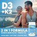 VAL Essentials Vitamin K2 + D3 Supplement - High Potency 5000 IU D3 & 90 mcg K2 MK-7, Non-GMO, Легкий для ковтання Комплекс вітамінів D & K, 90 вегетаріанських капсул