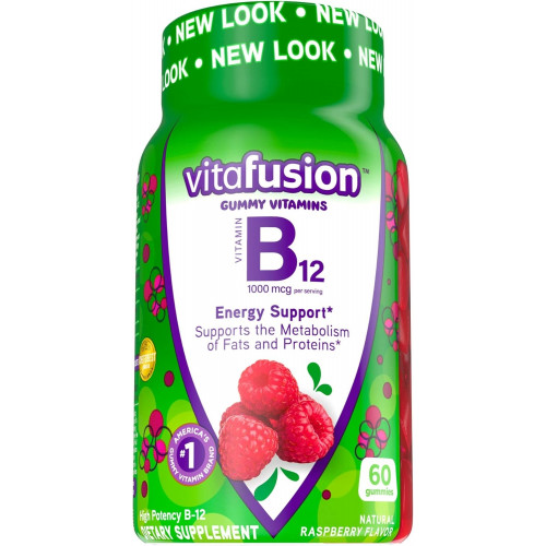 Вітаміни Vitafusion B12 Gummy, смачний смак малини, 60 каратів (запас на 30 днів)