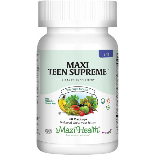 Витамины Maxi Health Teen Supreme HIS для мальчиков 12-17 лет - поливитаминные капсулы для роста, энергии, антиоксидантов и питательных веществ