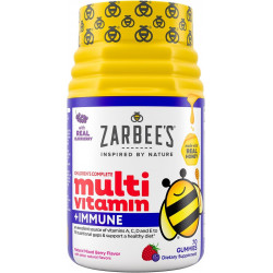 Zarbee's Complete Kids Multivitamin Gummies + Immune Support, Children Vitamins Gummy with Vitamin A, C, D3, E, B6, B12, Folic Acid & Total B-complex, 70 Count