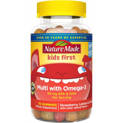 Nature Made First Multivitamin with Omega-3, Vitamins and Minerals for Nutritional Support, 70 Kids Gummies