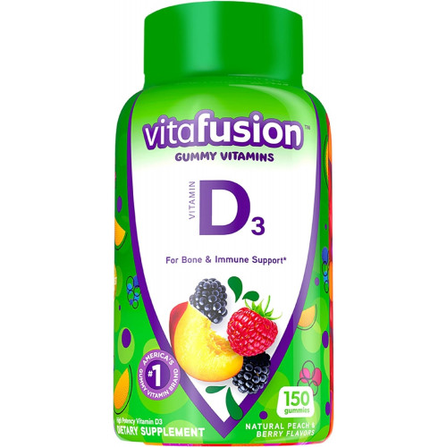 Возможно, вы имели в виду: Vitafusion Vitamin D3 Gummy Vitamins for Bone and Immune System Support, Peach, Blackberry and Strawberry Flavored, 50mcg Vitamin D, 75 Day Supply, 150 Count