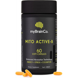 Митохондриальная добавка Mito Active-B — активированный комплекс витаминов B — мощные витамины B2, B6, B12 и добавка фолиевой кислоты для поддержки клеточной энергии и когнитивных функций (60 мягких таблеток)