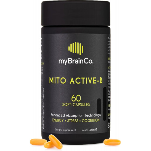 Митохондриальная добавка Mito Active-B — активированный комплекс витаминов B — мощные витамины B2, B6, B12 и добавка фолиевой кислоты для поддержки клеточной энергии и когнитивных функций (60 мягких таблеток)