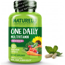 NATURELO One Daily Multivitamin для жінок 50+ (без заліза) - Підтримка менопаузи для жінок старше 50 - Цільна харчова добавка - Без ГМО - Без сої - 120 капсул - Запас на 4 місяці