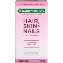 Формула Nature's Bounty Optimal Solutions для волосся, шкіри та нігтів, 3000 мкг біотину, 60 капсул, вкритих оболонкою