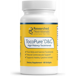 Researched Nutritionals TocoPure D&G — Токотриенолы витамина Е — антиоксидантная добавка для поддержки клеточного, липидного обмена и здоровья сердца — комплекс гамма- и дельта-токотриенолов (60 мягких таблеток)