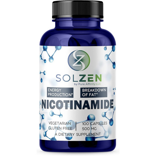 B3 Нікотинамід 500 мг Ефективний ніацин без промивання. Підсилювач енергії, регенератор клітин, який підтримує зниження когнітивних здібностей, запобігає старінню та допомагає розщеплювати вуглеводи та жири (100 штук)