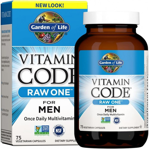 Garden of Life Multivitamin for Men, Vitamin Code Raw One - раз на день, вітаміни плюс фрукти, овочі та пробіотики, 75 шт.