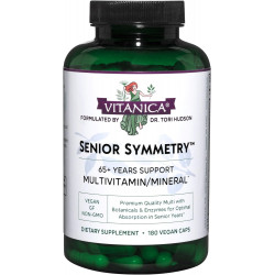 Vitanica, Senior Symmetry, 65 лет и старше, мультивитамины и минералы, веганские, 180 капсул