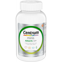 Centrum Minis Silver Multivitamin Tablet for Adults 50 Plus, мультимінеральна добавка, вітамін D3, вітаміни групи B, без глютену, інгредієнти без ГМО, підтримує пам’ять і когнітивні здібності у літніх людей - 320 Ct