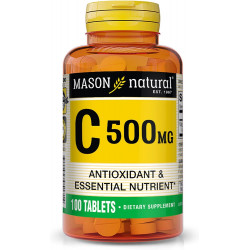 Вітамін С MASON NATURAL 500 мг - підтримує здорову імунну систему, антиоксидант і незамінна поживна речовина, 100 таблеток