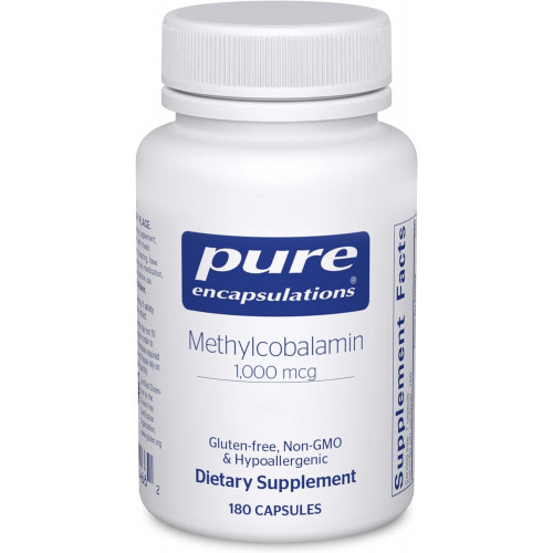 Pure Encapsulations Methylcobalamin 1000 mcg - Вітамін B12 добавка для підтримки пам'яті та здоров'я нервів - Преміум капсули вітаміну B12 - 180 капсул