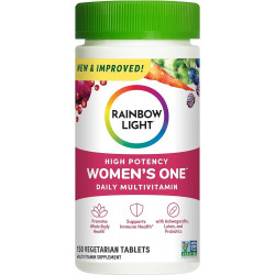 Возможно, вы имели в виду: Rainbow Light Womens One High-Potency Daily Multivitamin, Women's Multivitamin Provides High-Potency Immune Support, With Vitamin C, Biotin and Ashwagandha, Vegetarian, 150 Count