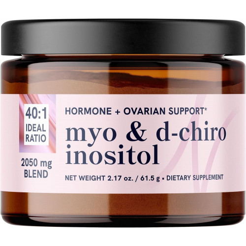 Міо-інозитол & D-Chiro Inositol Powder | Гормональний баланс для жінок | Ідеальне співвідношення 40:1 | Myo Inositol 2000 мг, D Chiro 50 мг | Регулювати менструальний цикл і підтримувати здоров'я яєчників | 30 порцій, 2,17 унції