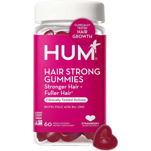 HUM Hair Strong - Щоденні жувальні цукерки з біотином для покращення росту волосся - Fo Ti, фолієва кислота, цинк, вітамін B12 і PABA для підтримки здорового волосся, шкіри та нігтів для жінок і чоловіків (30-денний запас)