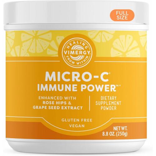 Vimergy Micro-C Immune Power TM *- 250 г – 139 порций – 1000 мг/порция – Мягкая форма – Антиоксидантные фитонутриенты – Поддержка иммунитета и нервов – Польза для костей и хрящей – Без глютена – Кошерная – Веганская