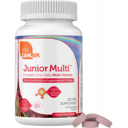 Zahler Kids Multivitamin Chewable Vitamin Tablet - Повна щоденна дитяча вітамінна добавка - Містить понад 20 мінералів і вітамінів для дітей і малюків - Кошерні мультивітаміни зі смаком вишні (90)