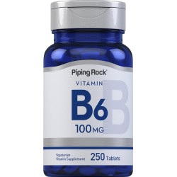 Возможно, вы имели в виду: Piping Rock Vitamin B6 100mg Supplement | 250 Tablets | as Pyridoxine Hydrochloride | Non-GMO & Vegetarian Formula