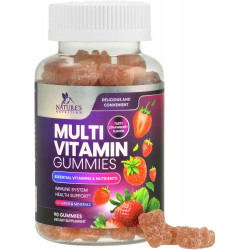 Мультивітаміни Gummies для дорослих, Daily Gummy Vitamin для жінок і чоловіків, Extra Strength Immune Health Support Supplement with Vitamins A, C, D, E, B-6, B-12, Zinc and more, Non-GMO, Berry - 90 Gummies