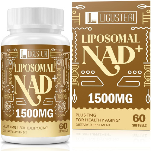 NAD Supplement, Липосомальная добавка NAD+ с TMG, 98% + абсорбция, чистый NAD Plus — защита от старения без ГМО, клеточная энергия, функция сердца и мозга, долголетие, 60 мягких таблеток