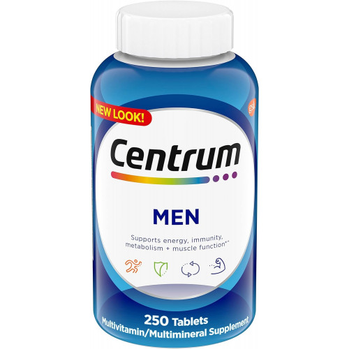 Centrum Multivitamin для мужчин, мультивитаминная/мультиминеральная добавка с витамином D3, витаминами группы B и антиоксидантами, без глютена, без ГМО, 250 шт.