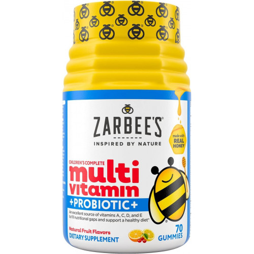 Возможно, вы имели в виду: Zarbee's Kids Complete Daily Multivitamin + Probiotic Gummies with Vitamins A B C D E & zinc for Digestive Health Easy To Chew, Natural Fruit 70 Count