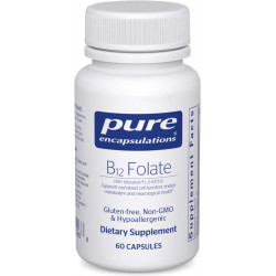 Pure Encapsulations B12 Folate - Енергетична добавка для підтримки нервів, енергетичного метаболізму та когнітивної підтримки* - з вітаміном B Folate у вигляді метафоліну - 60 капсул