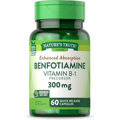 Правда природи Бенфотіамін | 300 мг | 60 граф | Добавка без ГМО та глютену | Попередник вітаміну B1
