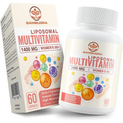 Liposomal Multivitamin for Women 50+ - Жіночі щоденні мультивітаміни з 33 інгредієнтами, CoQ10, залізом, вітамінами C, B, D, E для підтримки здоров'я серцево-судинної системи та кісток - Мультивітаміни 33 в 1 (60 капсул)