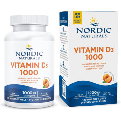 Nordic Naturals Вітамін D3 1000, апельсин - 120 міні-м'яких гелів - 1000 МО Вітамін D3 - підтримує здорові кістки, настрій і роботу імунної системи - Без ГМО - 120 порцій