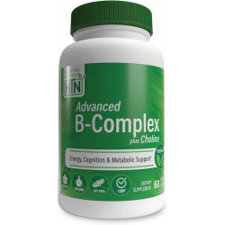 Health Thru Nutrition Advanced B-Complex Complete плюс холин — веганский | Энергетическое познание и метаболическая поддержка | Высокая эффективность: 550 мг холина, B12, биотин и многое другое | Без ГМО (60 шт. в упаковке)