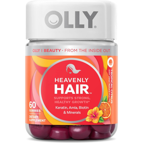 OLLY Heavenly Hair Gummy, поддерживает здоровье волос, кератин, биотин, AMLA, жевательная добавка, запас на 30 дней — 60 шт.