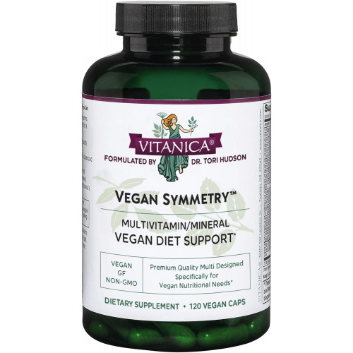 Vitanica Vegan Symmetry, Веганский мультивитамин для женщин без ГМО, без железа и глютена, 120 капсул