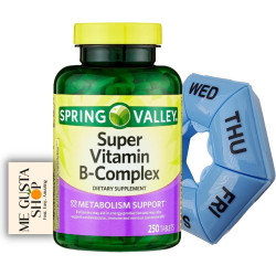 Дієтична добавка Spring Valley Super Vitamin B-Complex Tablets, 250 штук (упаковка 01) + наклейка Me Gustas