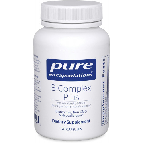 Pure Encapsulations B-Complex Plus - вітамінна добавка групи B для підтримки неврологічного здоров'я, здоров'я серцево-судинної системи, рівня енергії та підтримки нервової системи* - з вітаміном B12 та іншим - 120 капсул