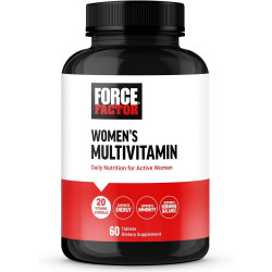 Force Factor Women's Multivitamin, мультивитамин для женщин для поддержания гормонального баланса, энергии, иммунитета и здоровья кишечника, с 20 витаминами и минералами, ашвагандой, витексом и многим другим, 60 таблеток