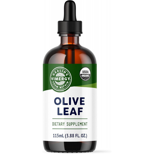 Vimergy Organic Olive Leaf Extract, 57 Servings – Pure Olive Leaf Liquid Drops – Підтримує імунну та серцево-судинну систему – USDA Organic, без глютену, без ГМО, підходить для веганів і палео (115 мл)