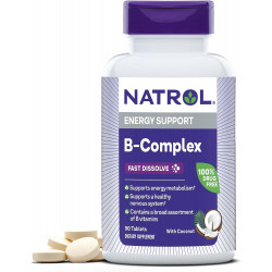 Показано переклад для запиту Natrol B Complex Fast Dissolve Tablets Flavor, Coconut, 90 Count