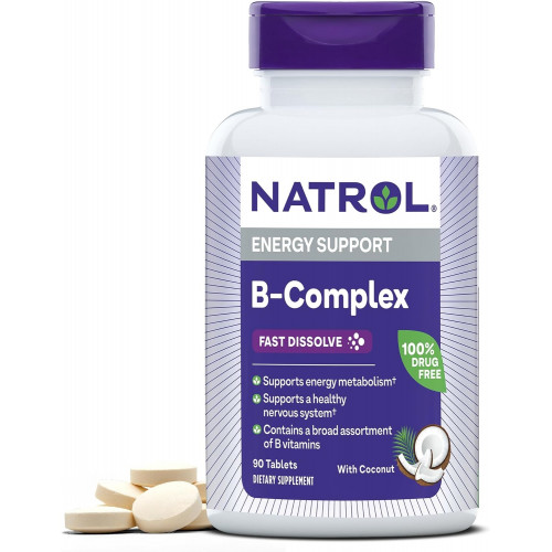 Показан перевод для запроса Natrol B Complex Fast Dissolve Tablets Flavor, Coconut, 90 Count